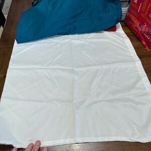 White and Teal dust bags set of 4.